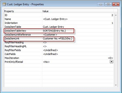 Cust.Ledger Entry Properties